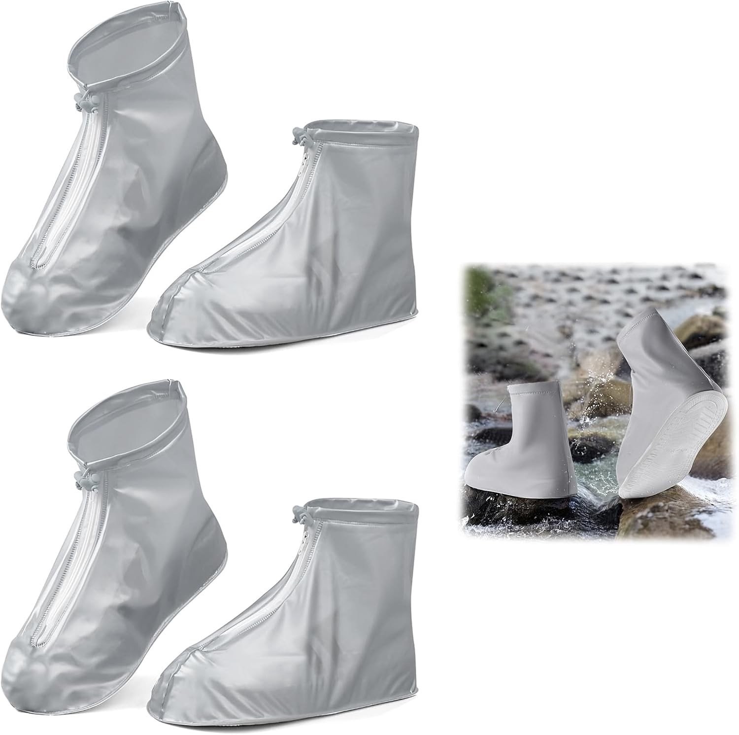 Schoenovertrekken - Waterdicht - Voor Fietsen - Herbruikbare Antislip Overschoenen met Ritssluiting - Voor Dames en Heren