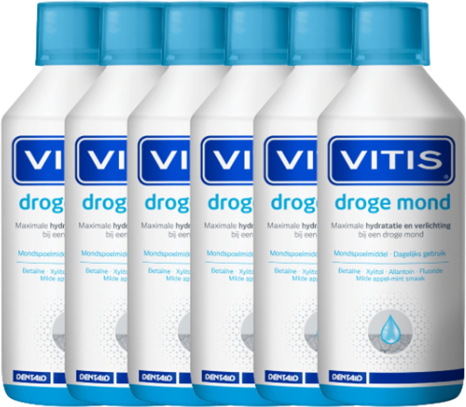 Vitis Droge Mond Mondspoeling - 6 x 500 ml - Voordeelverpakking