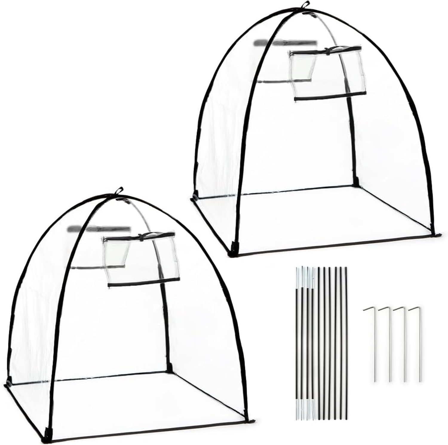 YAGXIG Transparante plantenhoezen-Beschermhoes planten-Planthoes-set van 2-56cmx56cmx56cm-Plantenhoes tegen vorst-UV-doorlatend-Herbruikbaar-Heldere PVC-plantenhoezen-Beschermhoes winter boom/plant
