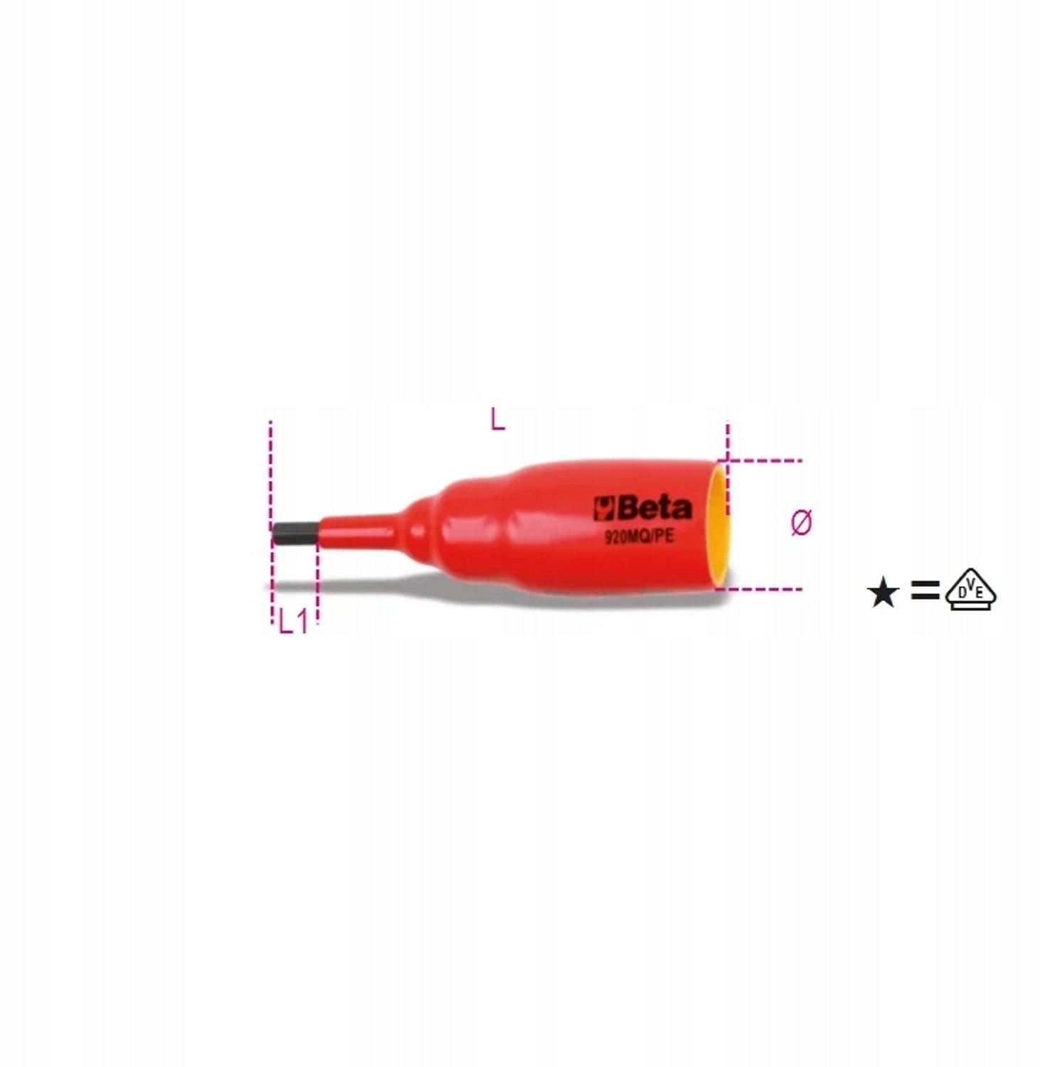 Beta 920MQ/PE6 Dopad 1/2" 6mm Geïsoleerd tot 1000V