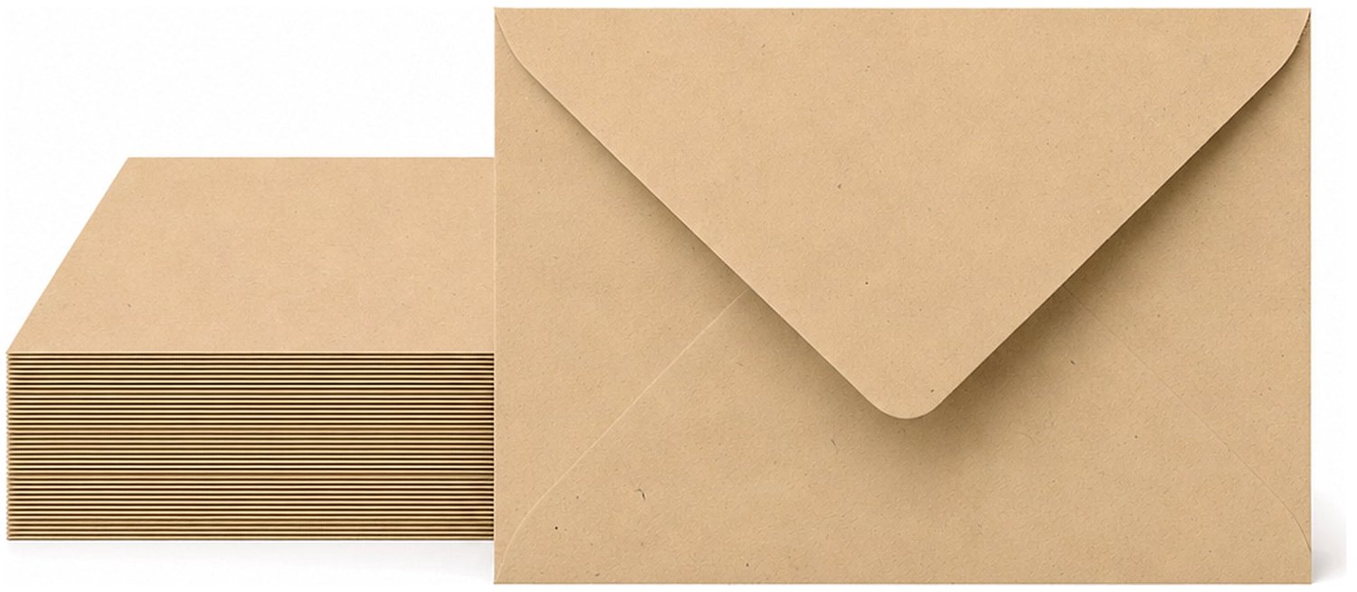 Enveloppen Kraftbruin 13x18 cm - 100 stuks - 120 gram - Kraft Enveloppen - Wenskaart Envelop