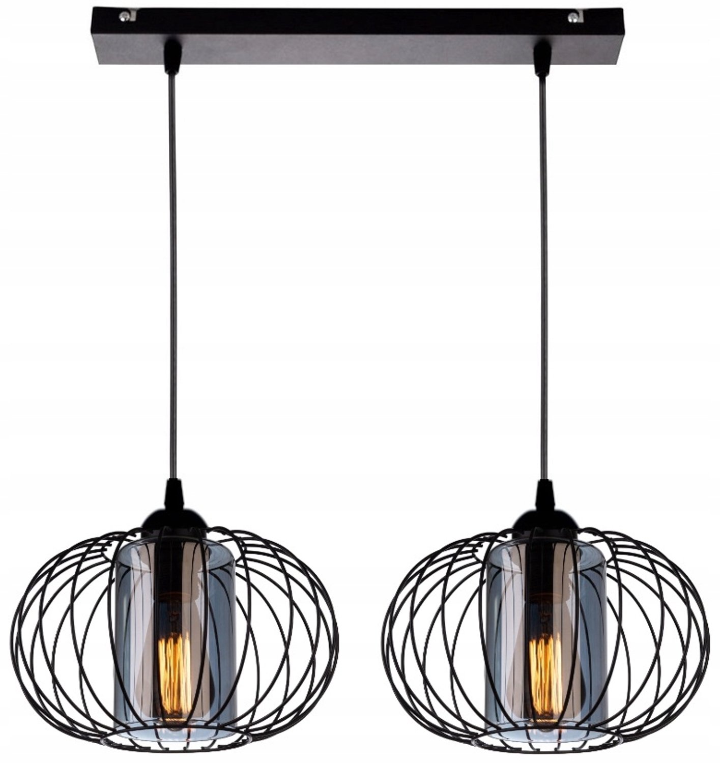Moderne zwarte hanglamp elipsvorm met grafietkleurige kap