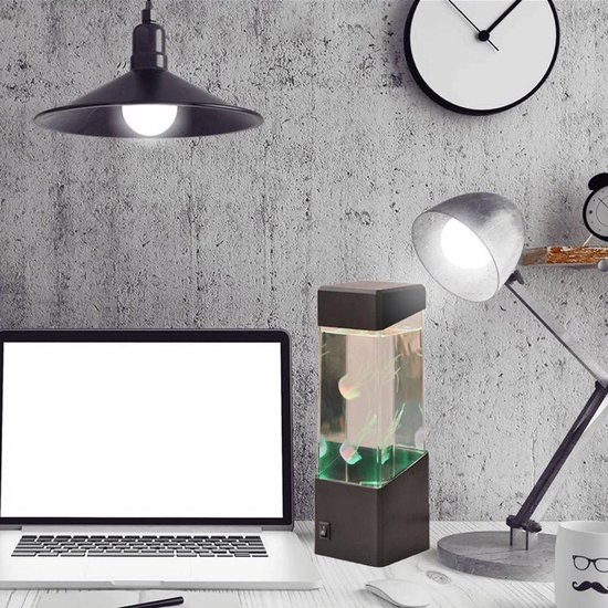 LED-Kwallenlamp - USB-Sfeerverlichting Voor Aquaria - Levendig Nachtlampje - Lavalamp Met Zwevende Kwallen — afbeelding 5