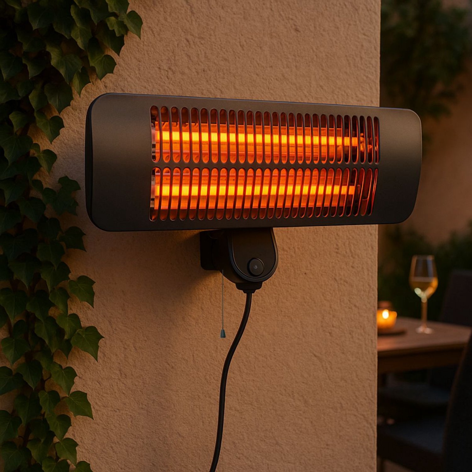 alpina Infrarood Verwarming Hangend - Terras Heater 2000W 3 Warmtestanden - Spatwaterdichte Terrasheater IP34 met Infrarood Paneel - Terrasverwarmer – foto 8