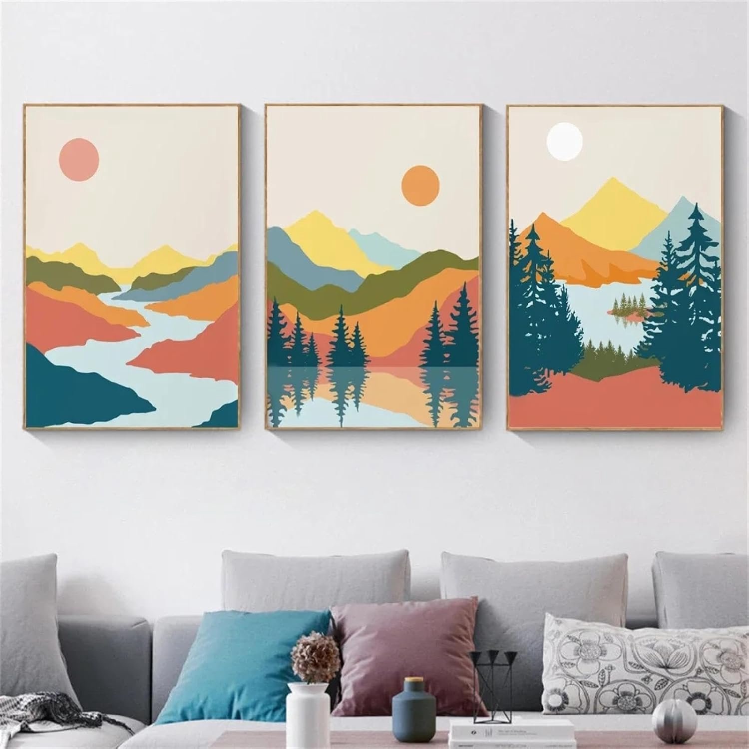 Tsjechische Muurschildering Olieverfschilderij Abstract Landschap Schilderij Posters Fotogalerij Prints Slaapkamer Woondecoratie 40 x 60 cm x 3 Niet ingelijst