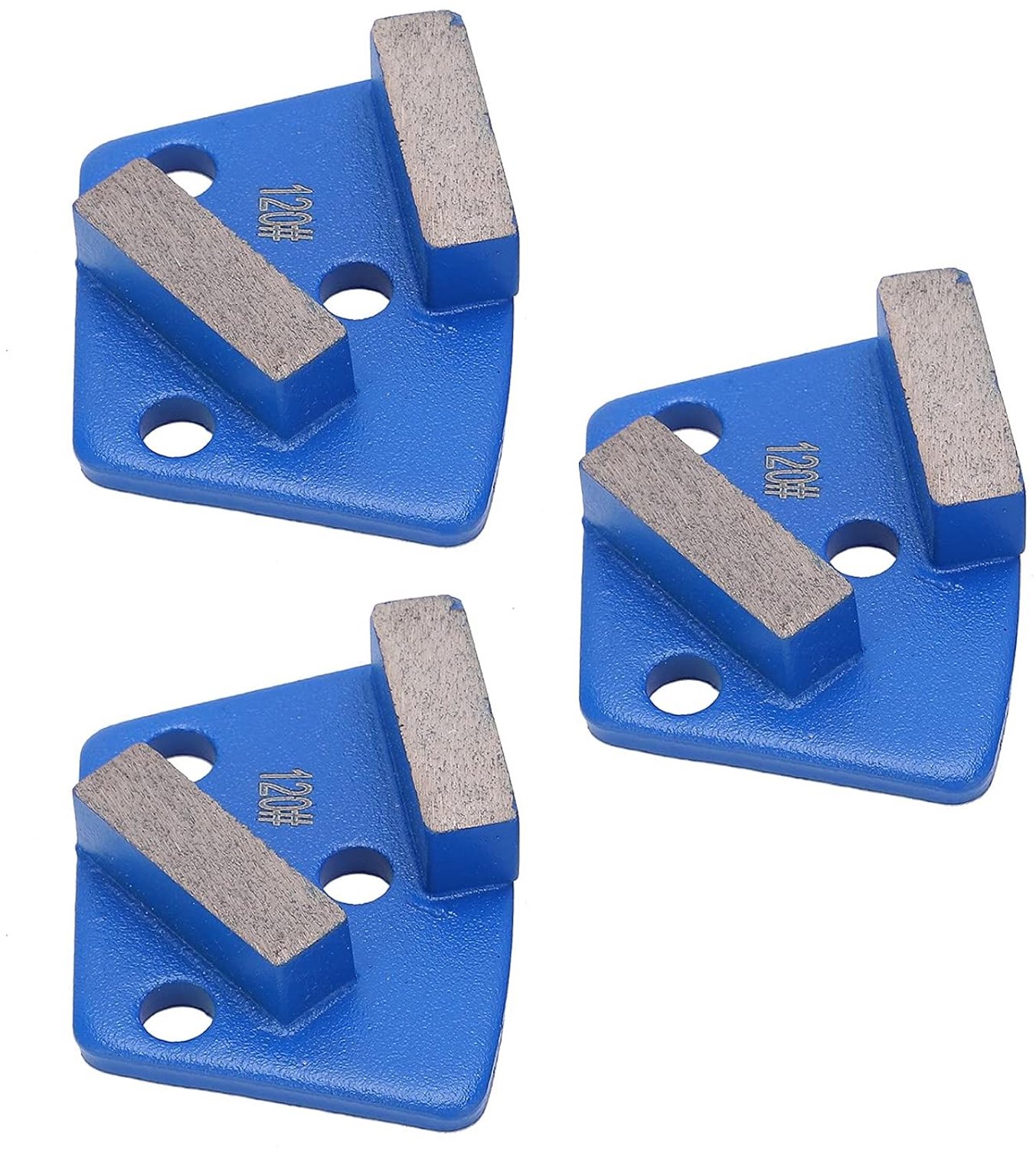 3-delige Trapeziumvormige Diamantslijpschoenen, Hoogwaardige Snijgereedschappen voor Betonnen Vloeren, Agressieve Blauwe Slijpschijven, Perfect voor Industrieel Gebruik