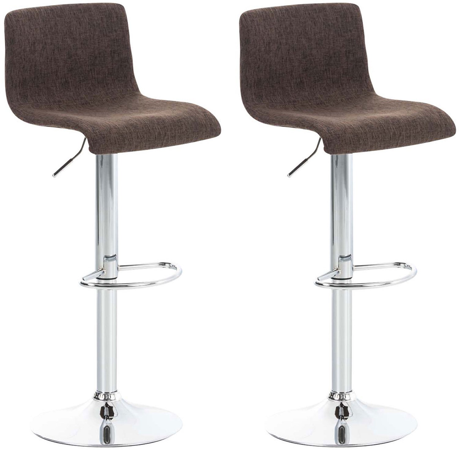 Luxe Comfort Barkruk - Set van 2 - Verstelbaar - Stof - Bruin bruin chroom