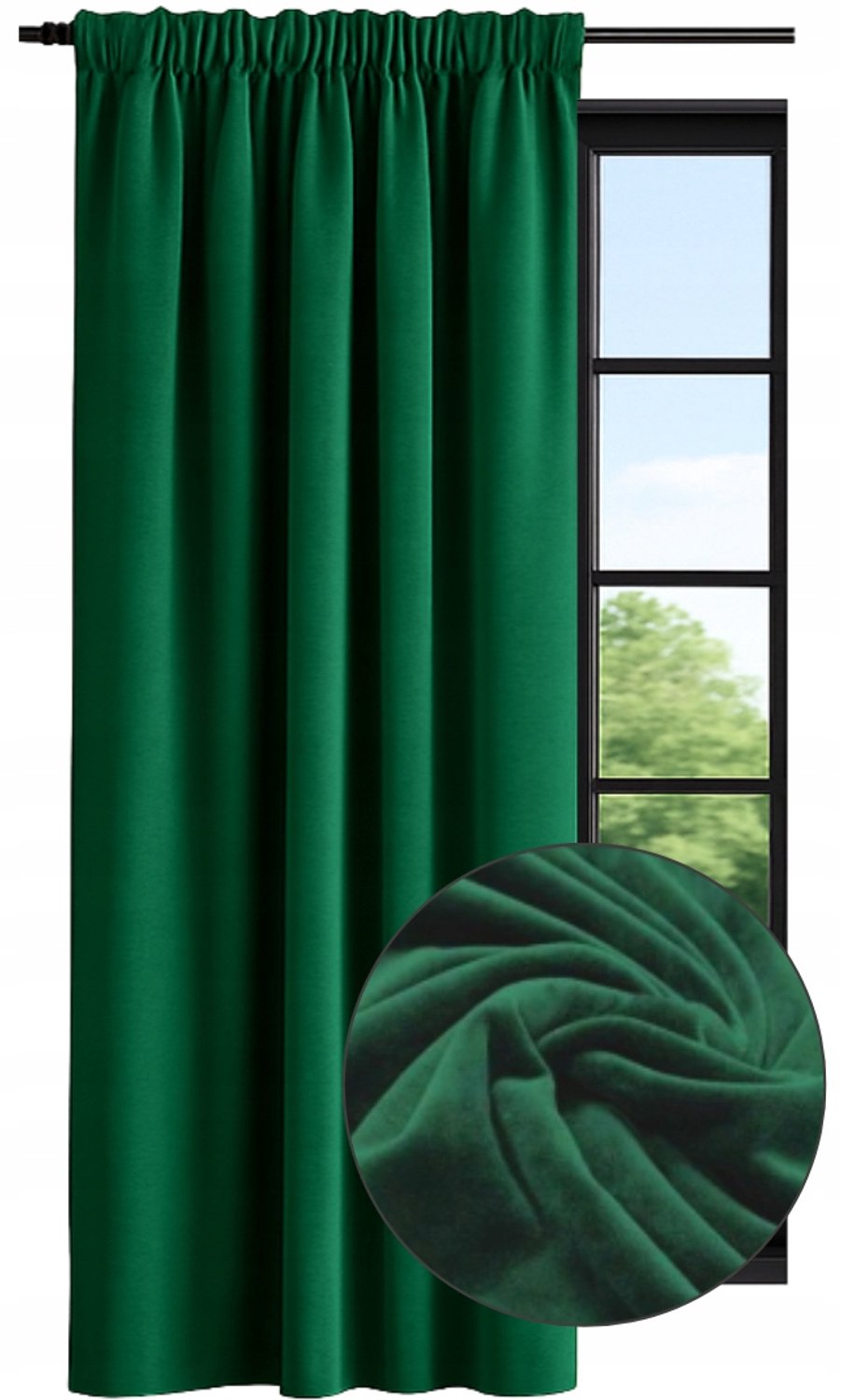 NOW-ART Kant-en-klare Velours Gordijn 140x200 cm - Zacht Groen