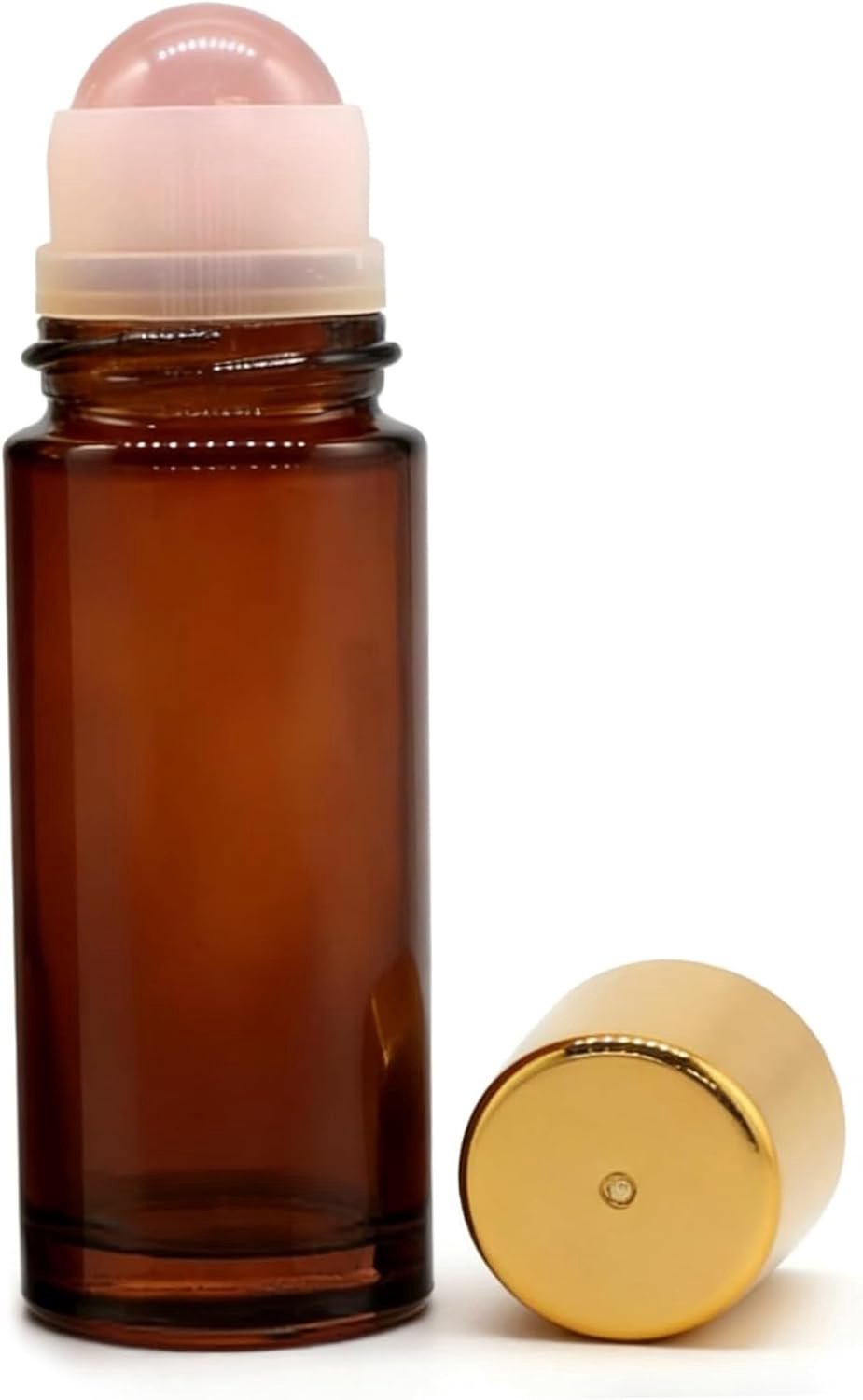 Roller Fles, 2 stuks hervulbare glazen Roll On Fles voor Essentiële Oliën - 50ml Bruin Glas Rollerball Flessen met Metalen Cap