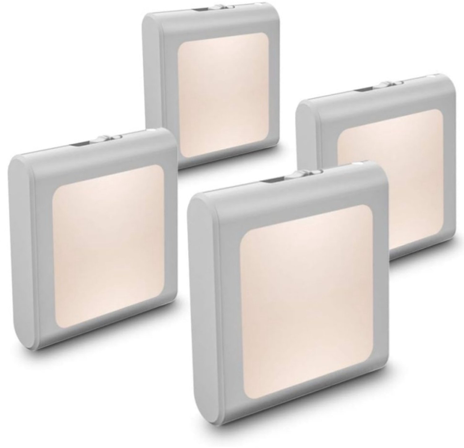 4 Stuks LED-nachtlampje plug-in/stopcontact -nachtlampje met dag/nacht sensor - plugin ledlamp – Nachtlampje - warm licht – dimbaar – Voor in de baby/kinder kamer