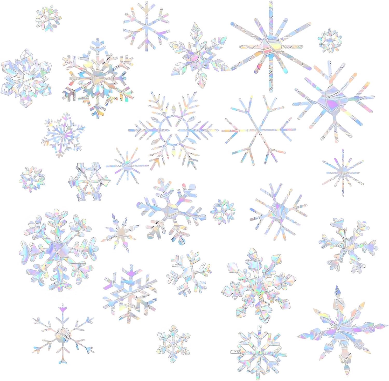 28 stuks kerstraamafbeeldingen, sneeuwvlokken, raamdecoratie