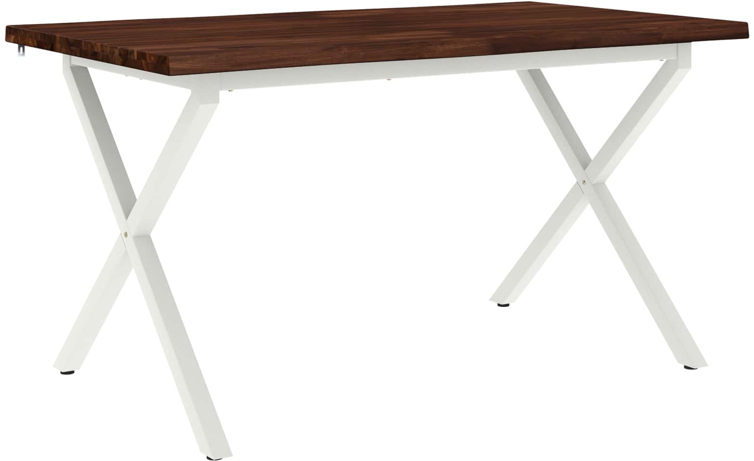 vidaXL Eettafel - met - levendige - rand - 140 - x - 80 - x - 75 - cm Donkerbruin
