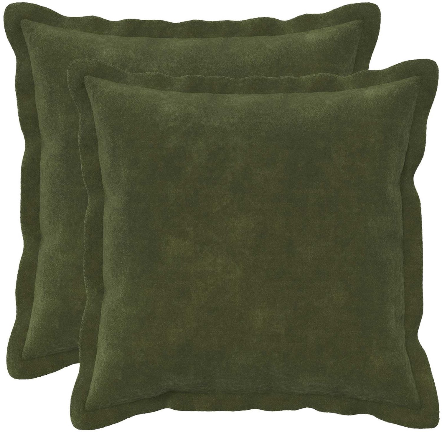 vidaXL Dekenkussen - 2 - st - HOUTEN - Groen - 45 - x - 45 - cm - Microfiber - Fleece