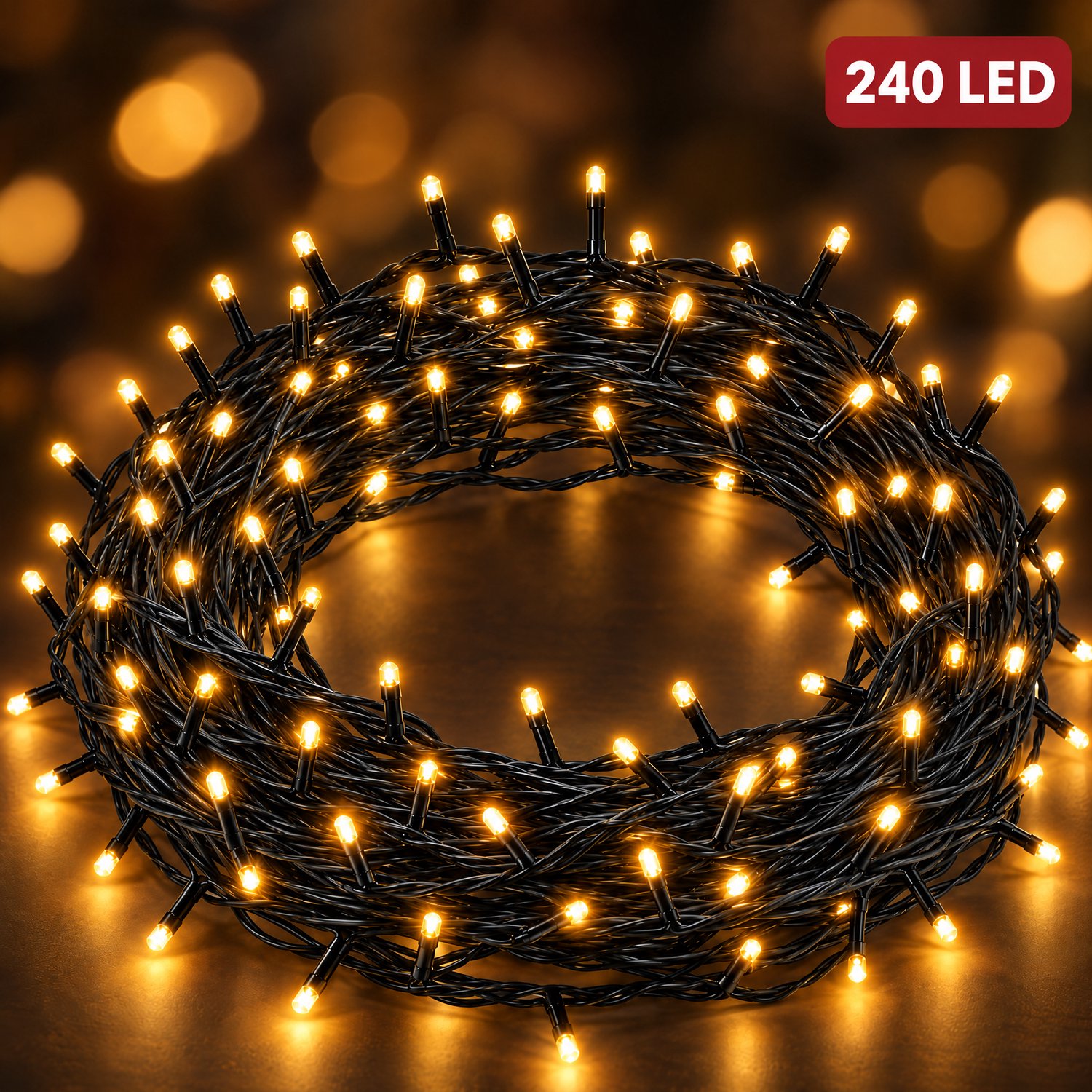 Cheqo® Kerstverlichting 240 LED - 18 Meter - Warm Wit - Kerstboomverlichting - Kerstlampjes - LED Verlichting - Lichtsnoer - Feestverlichting - voor Binnen en Buiten - Sfeerverlichting - Tuinverlichting - met Timer - Dimbaar - IP44