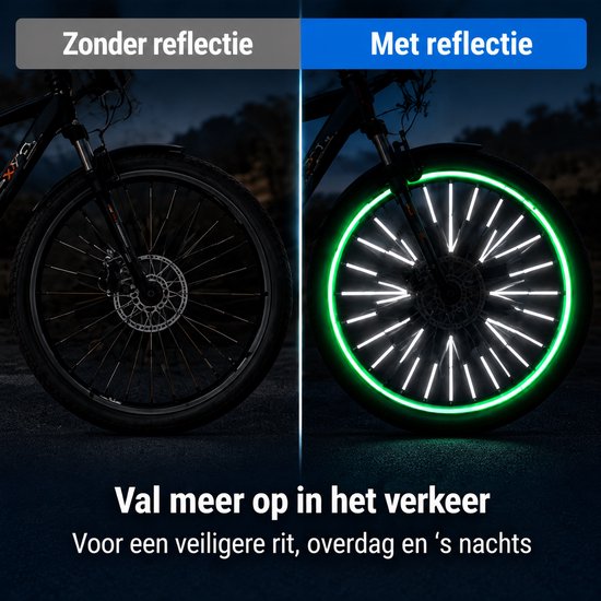 72 Stuks Spaak Reflectoren Fiets - Reflecterende Wielclips voor Nachtelijk Fietsen - Fietsveiligheid Accessoires Zonder Gereedschap - Lichtgewicht Spaakdecoratie voor Kinderfiets, MTB en Stadsfiets — afbeelding 3