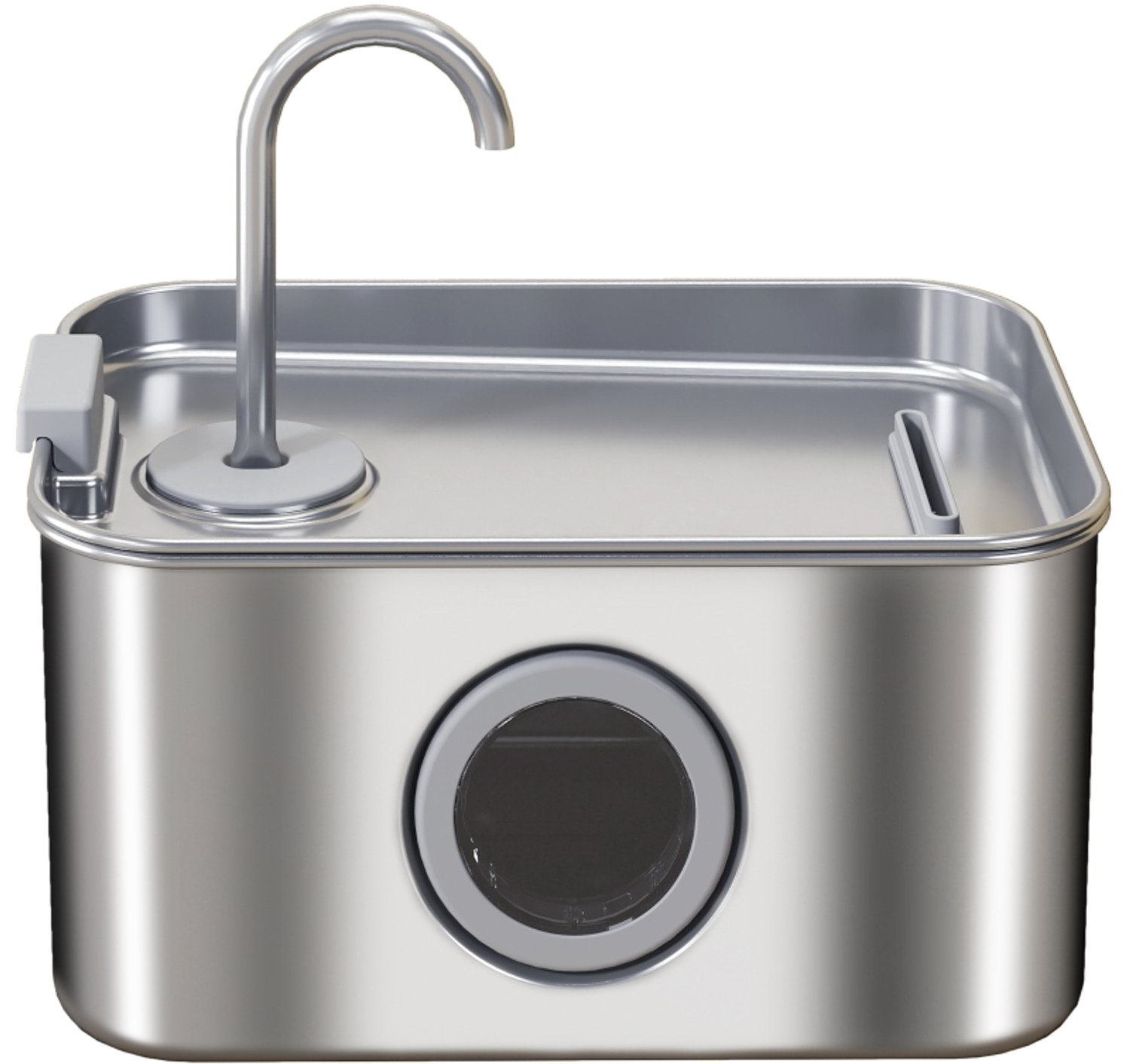 Drinkfontein Voor Hond En Kat - Kattenfontein 3,2 Liter Met Actiefkoolfilter - Stille Pomp Tot 35 dB - Waterniveauvenster - Zilver RVS
