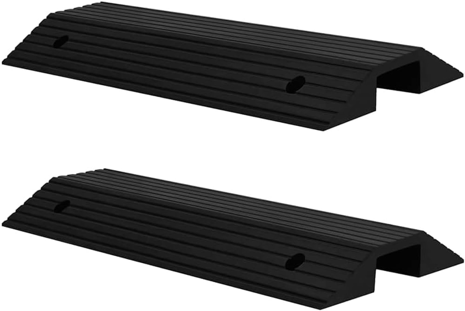 2 stuks, oprijplaat van rubber, 80 x 40 x 8 cm