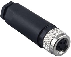 4-polige vrouwelijke stekker, aviatiestekker, ronde connector, stekkeradapter, sensorkabelstekker, A-code, schroefdraadbeveiliging, IP67 waterdicht, industrieel voor buiten, zonder