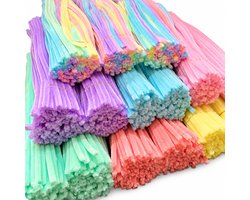 Multicolor pijpenragers knutsel materiaal dames en heren DIY chenille stelen set 100 stuks pastel macarons kleuren buigbare knutsel stokken voor creatieve projecten en decoraties