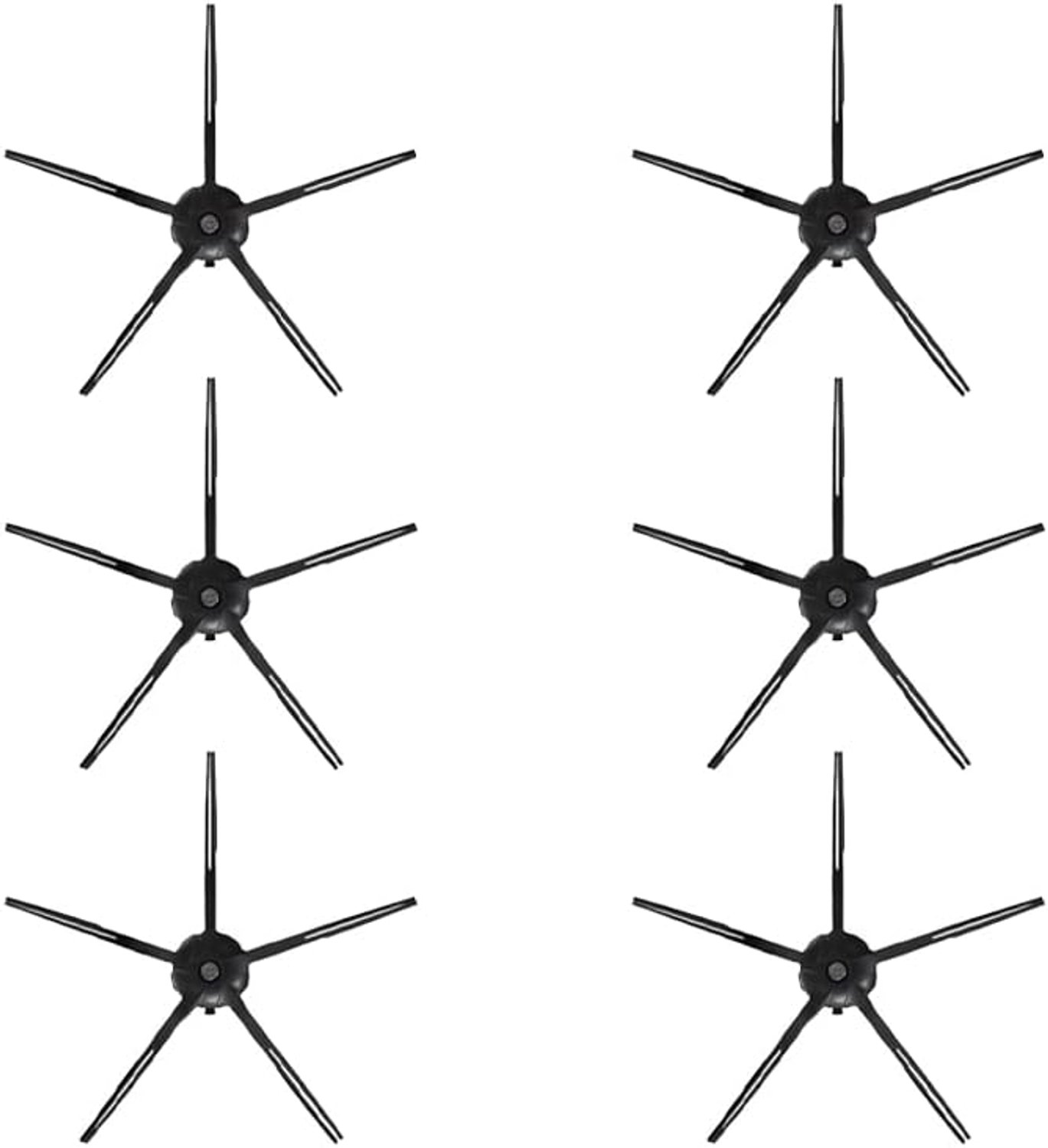 6 stuks Geschikt voor Roborock S7 Serie - Geschikt voor S7, S7+, S7 MaxV, S7 MaxV Plus, S7 MaxV UltraMop robot accessoires - Zijborstel (6 stuks, zwart) - Mop robot accessoires