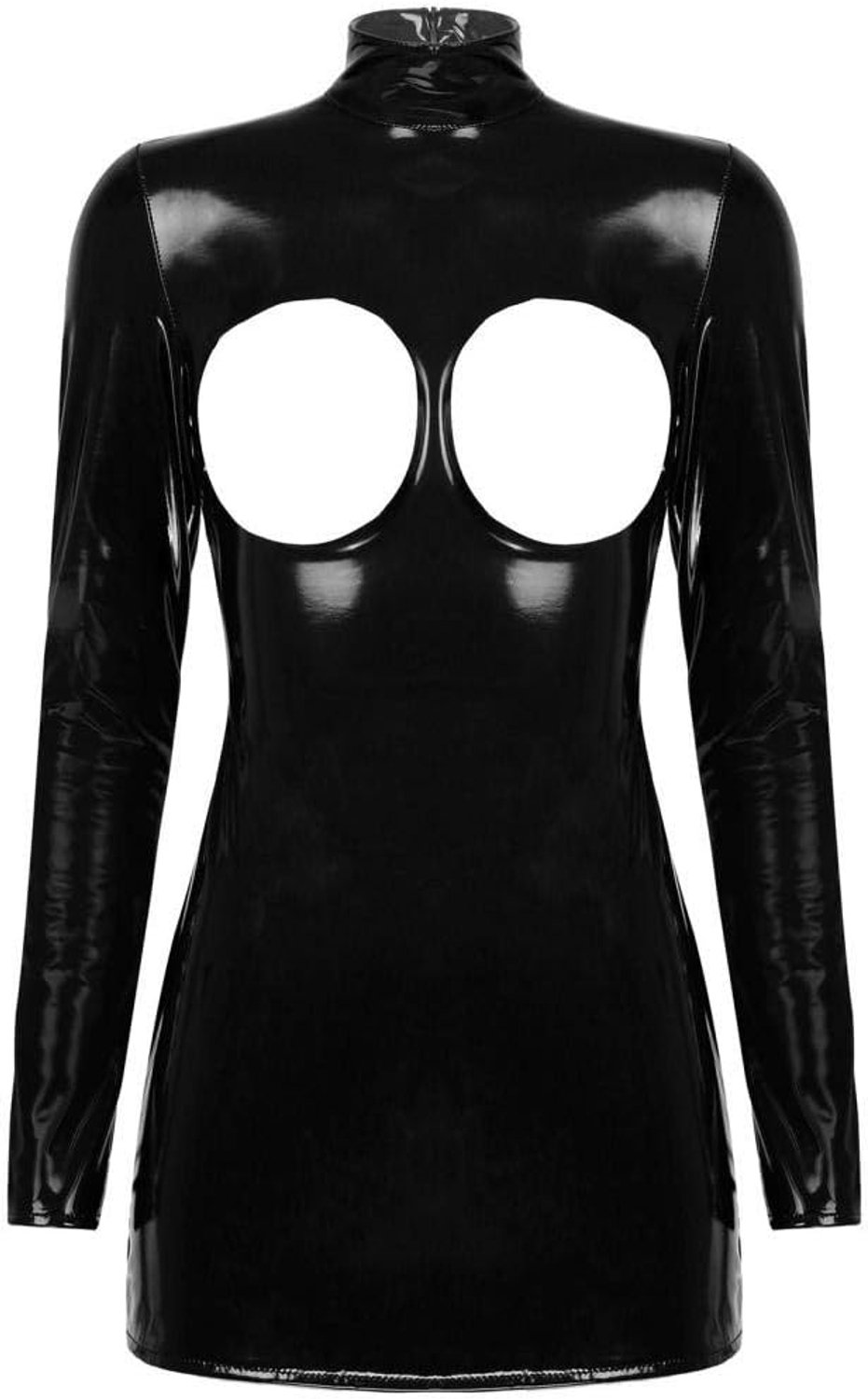 Sexy lingerie dames v-hals doorschijnende kanten kimono lingerie nachthemd ondergoed sexy set negligé jurk met stringDames Lingerie Mini Jurk Blote Borst Butt Bodysuit Sexy Cosplay Kostuum-Black_XL