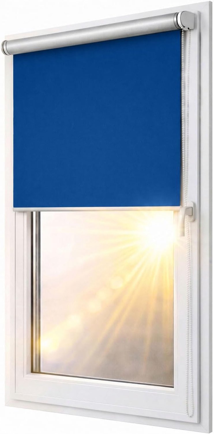 Verduisterend rolgordijn Blackout Silver Klemmfix zonder boren 83x150 cm saffierblauw - compleet voorgemonteerd met ingebouwd mechanisme, multistop