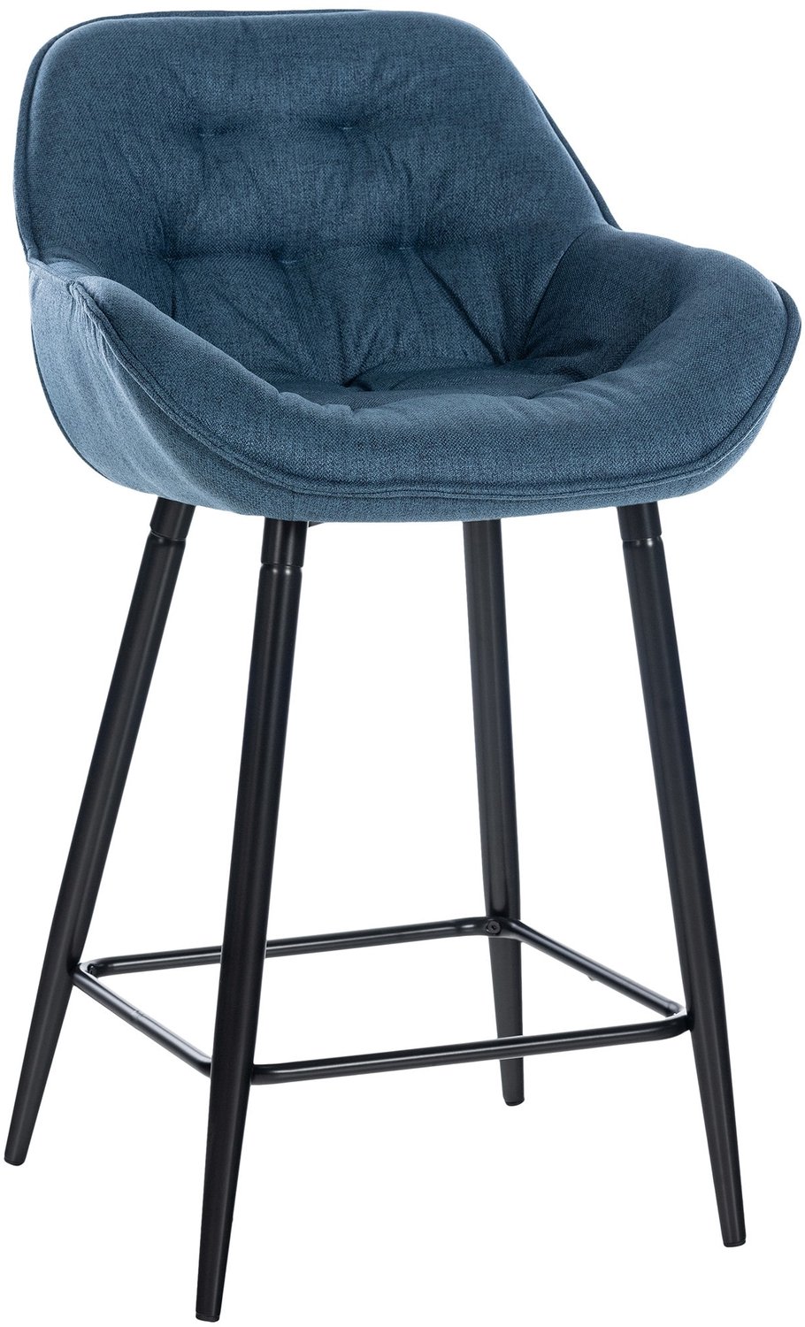 Luxe Comfort Barkruk - Zithoogte 67 cm - Met armleuningen - Stof - Blauw