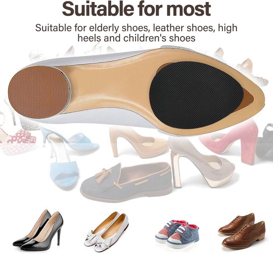 4 paar antislip schoeninlegzolen, zelfklevende zoolbescherming, silicone zolen voor mannen en vrouwen (beige, zwart) - Comfort, Grip en Ondersteuning — afbeelding 4