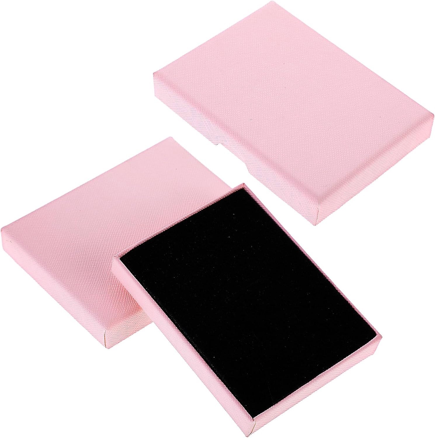 Sieraden Geschenkdozen - Roze - 9 x 7 x 1,6 cm - Kartonnen Organizer met Deksels - Voor Kettingen, Ringen, Armbanden en Oorbellen