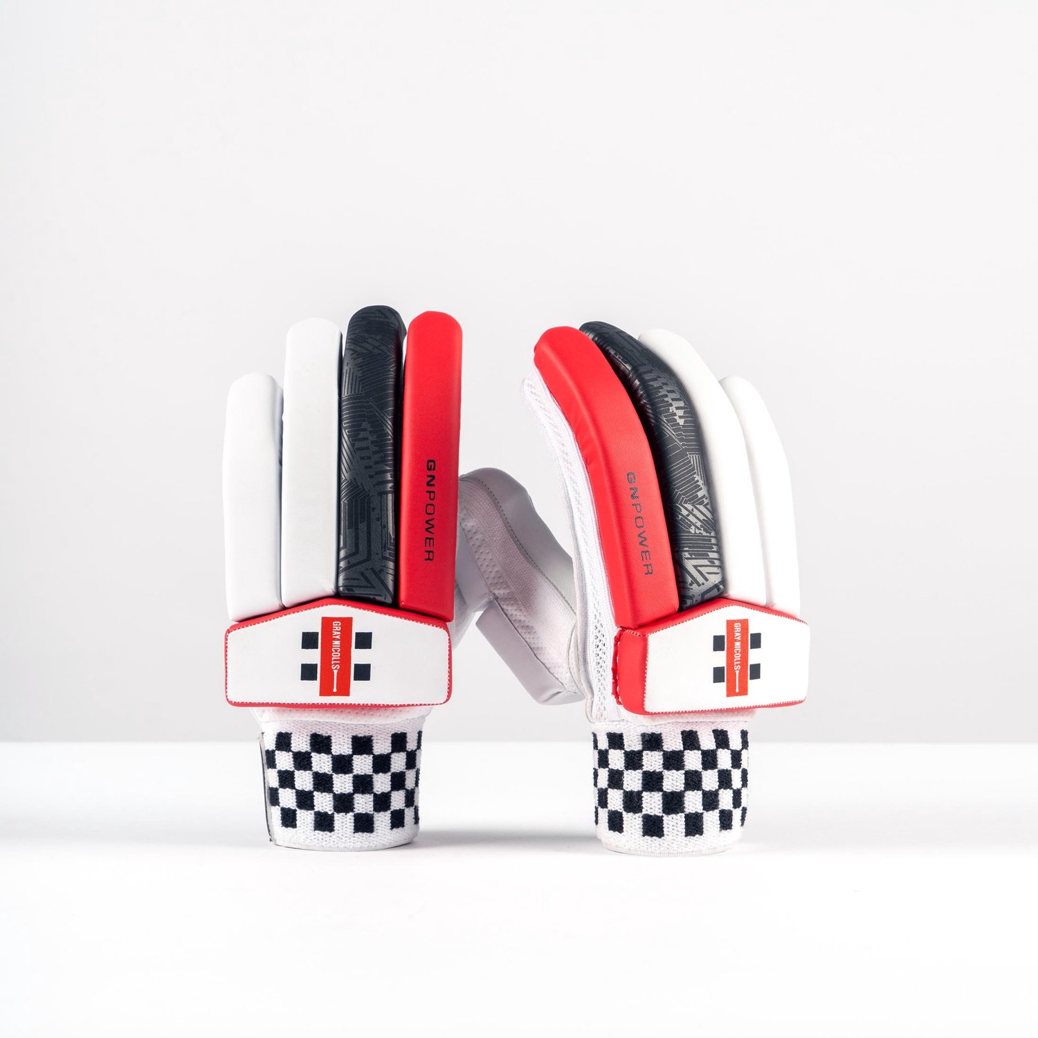 Gray-Nicolls cricket handschoen Powerx rechts - junior 13 jaar rood wit.