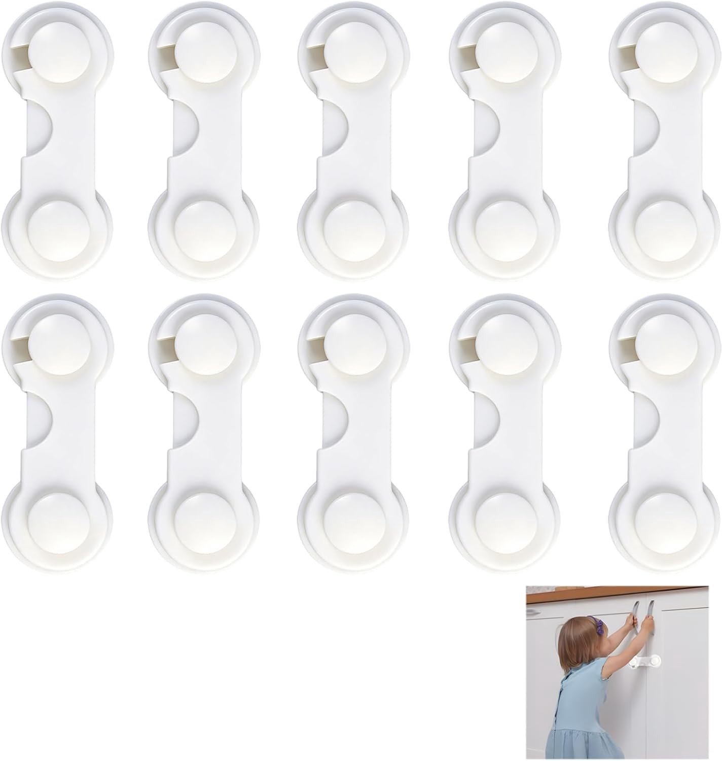Veiligheidsloten voor Meubels en Kasten, Zelfklevende Kinderslot Set van 10, Kindveiligheid en Babybescherming