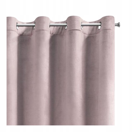 Verduisterende Velours Gordijn met Ring 140x250cm - Roze Lila