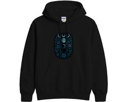 Maan en Planten Hoodie – Magische Maan Fases – Mystieke Outfit – Unisex Hoodie voor Dames & Heren – Origineel Cadeau