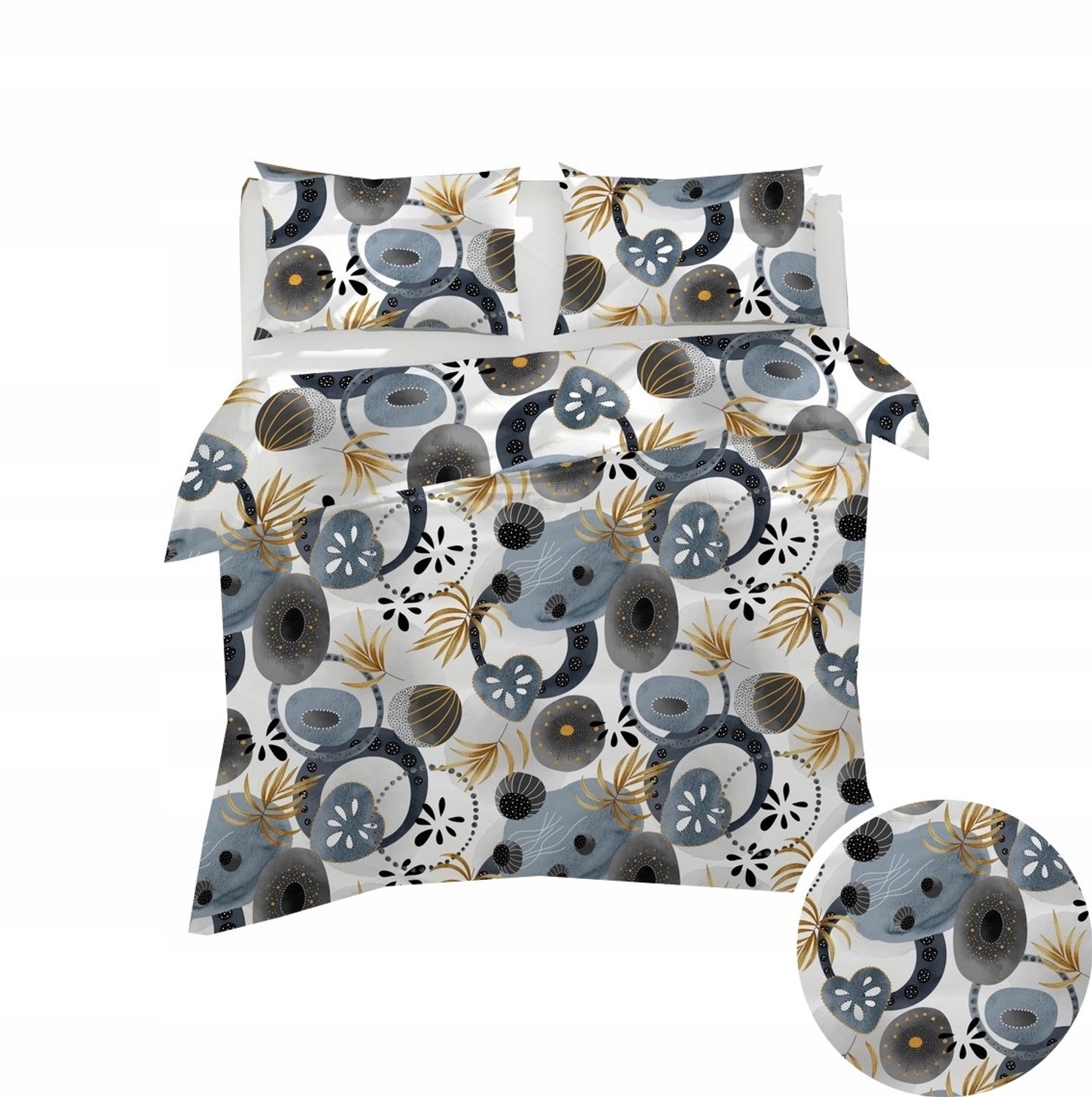 Hotelkwaliteit Beddengoed 160x200cm, 100% Katoen, Grijs Picasso Patroon