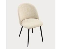 HOMLA - Krzesło - FIORA - Beige Tkanina - 49x56x80 cm