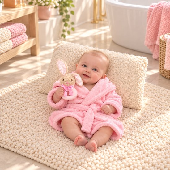 Kraamcadeau meisje - baby badjas - pluche rammelaar - kraamkado - 2 maten - kan ook rechtstreeks als cadeau worden verstuurd van Homèliny — afbeelding 5