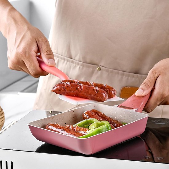 Pannenkoeken Schop Flexibele Platte Bodem Brede Omelet Flipper Spatel Turner voor Eieren Vis Pizza en Steak Schop (Oranje) — afbeelding 2