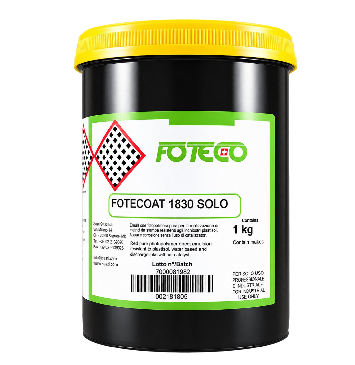 FOTEC Fotecoat 1830 SOLO Zeefdruk Emulsie 1 kg – Voor Plastisol, Textiel & Waterbasis – Gebruiksklare 1-Component Foto-emulsie