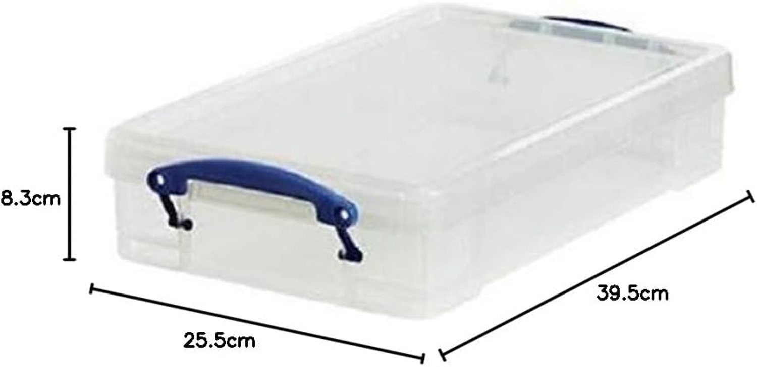 Famanu - Opbergdozen 4,0 liter - ideaal voor het organiseren van A4-papier - transparant - 6 stuks