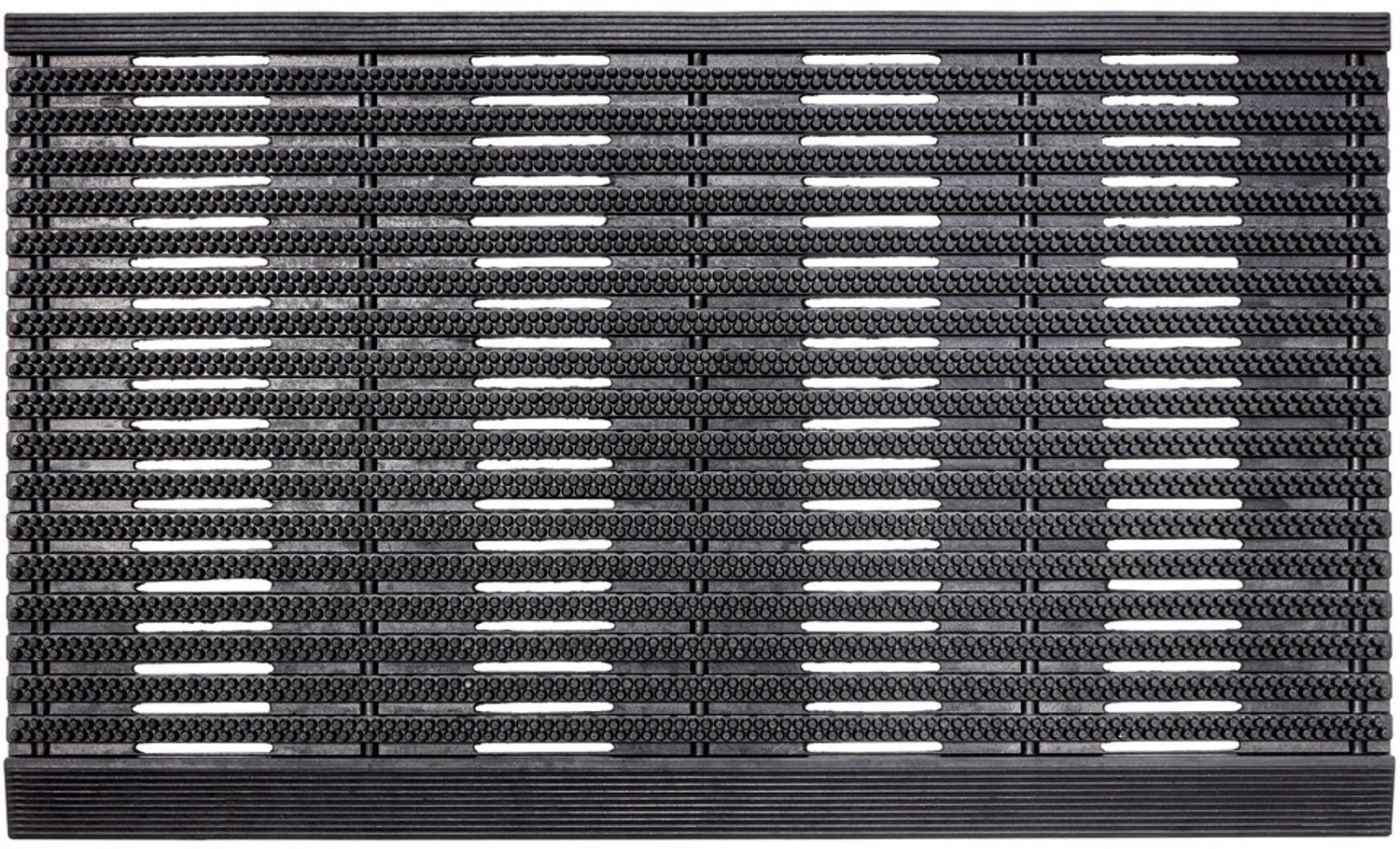 Hamat Rubber Line Black 45 x 75 cm - Buitenmat - Deurmat Buiten - Rubberen Schrapmat - 100% Rubber