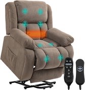 HOMCOM Multi-functional Power Lift Chair-Samt-93 x 104 x 100 cm-Braun