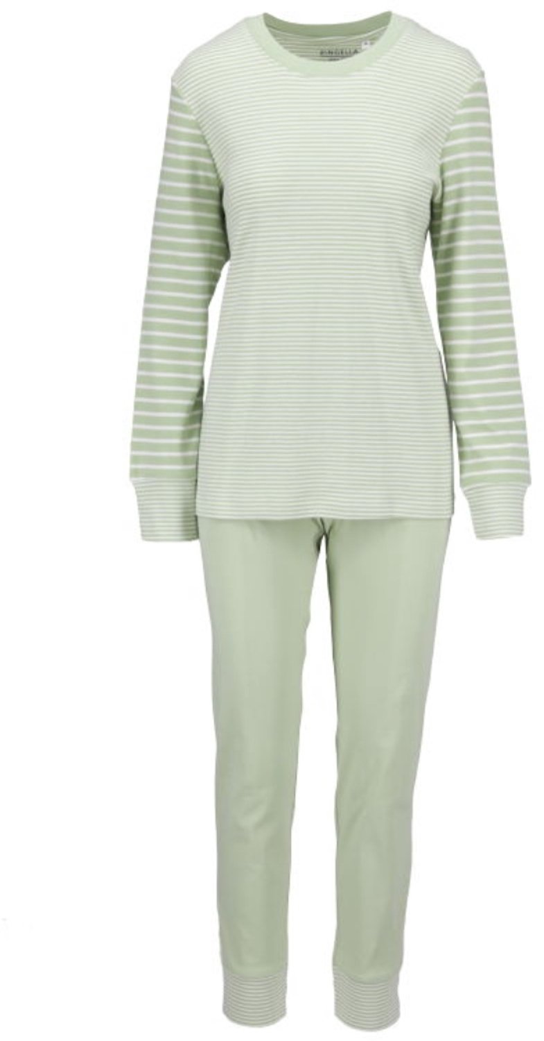 Ringella Katoenen dames pyjama jade crème Ringella - Groen - Maat - 38