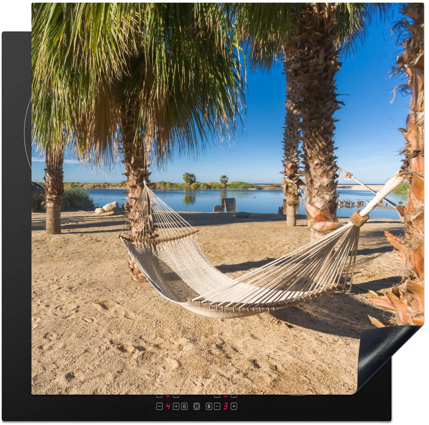 Inductiebeschermer - Inductie mat - Vinyl - Strand - Hangmat - 78x78cm