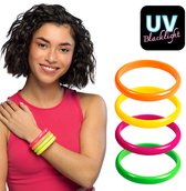 Boland - Set 4 armbanden Rave Multi - Volwassenen - Vrouwen - Danser/danseres - 80's & 90's - Disco