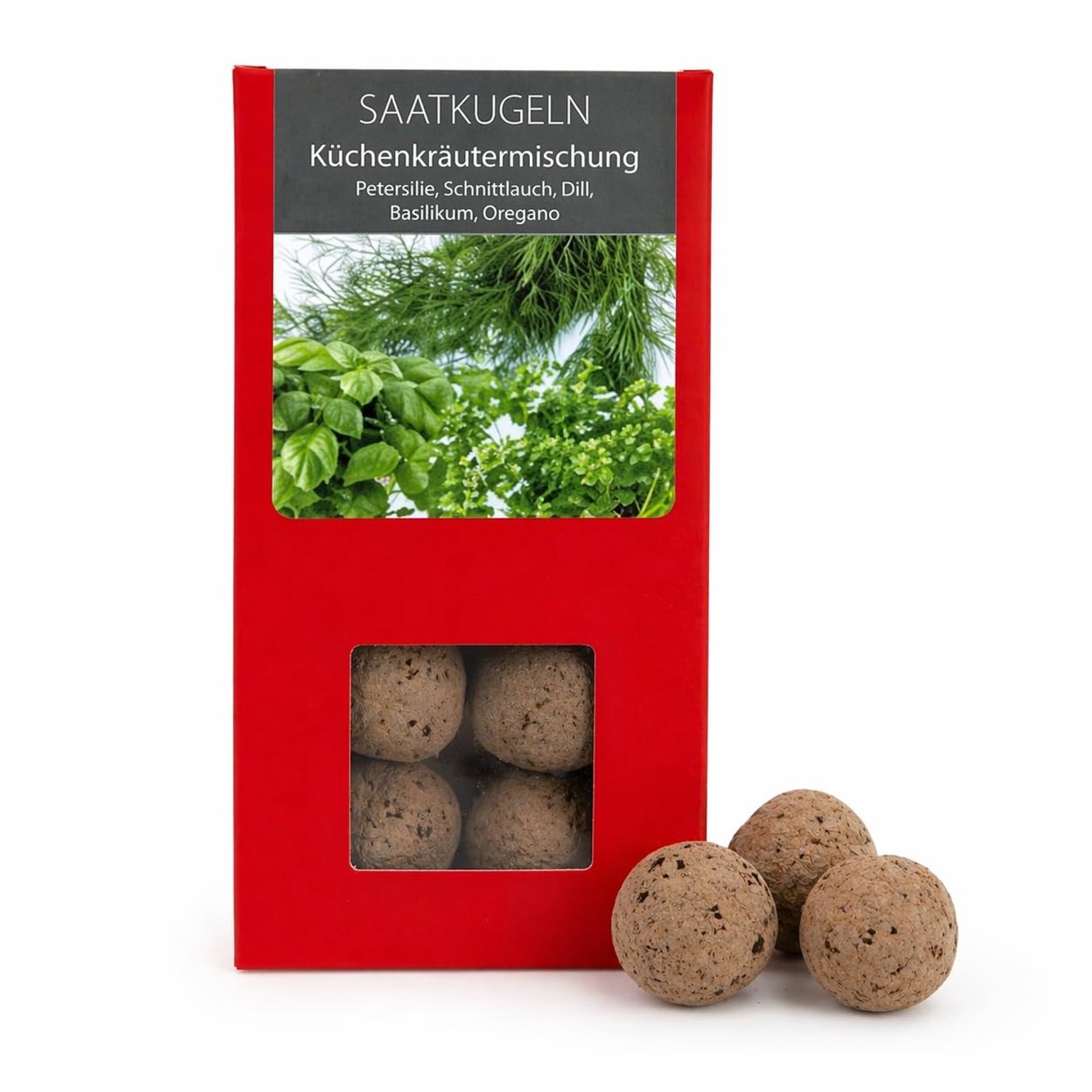 Zaadbollen Kruidenset met Peterselie, Bieslook, Dille, Basilicum en Oregano - 8 Stuks voor Balkon en Tuin