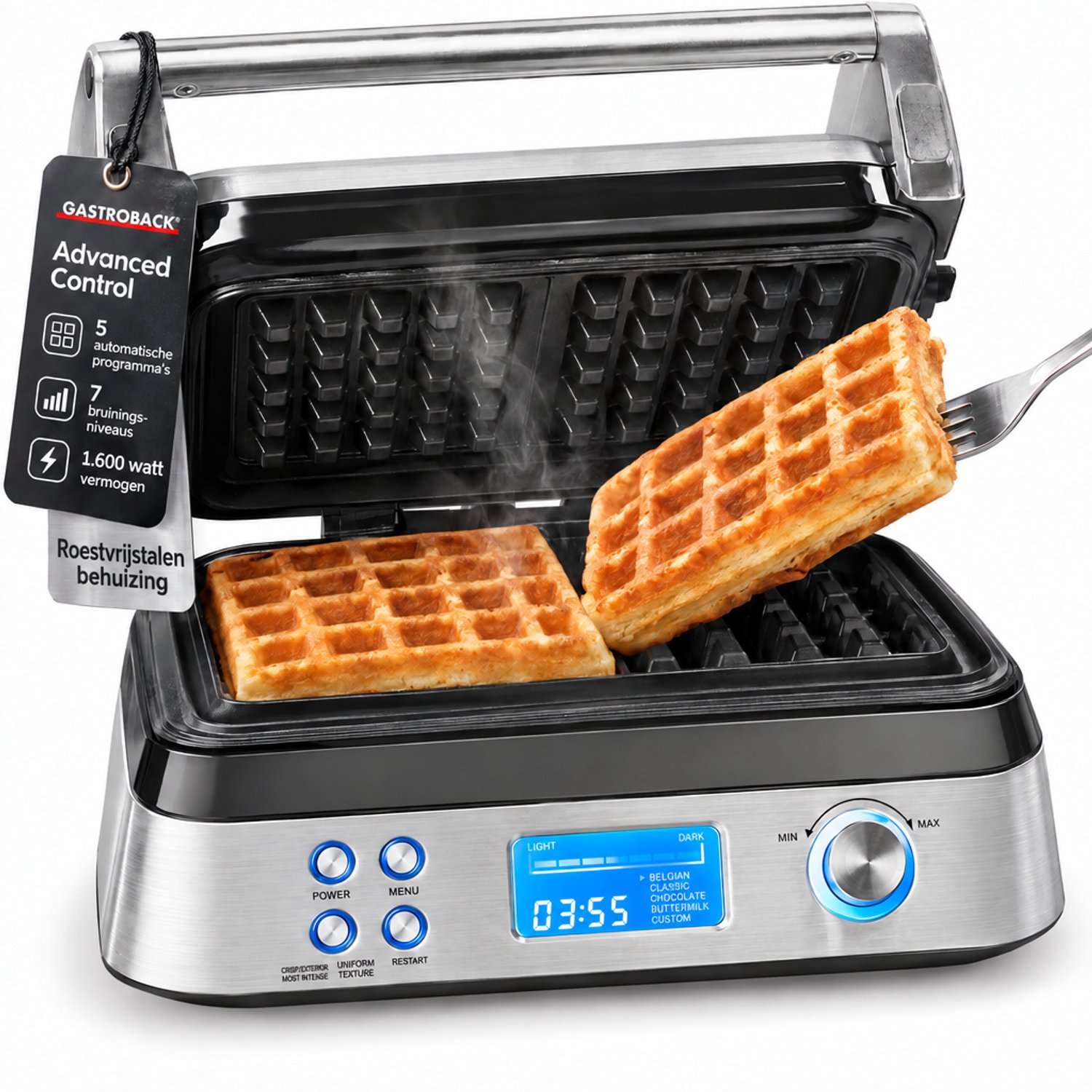 Gastroback Advanced Control Belgisch Wafelijzer - 2 wafels wafelmaker - 1600 Watt