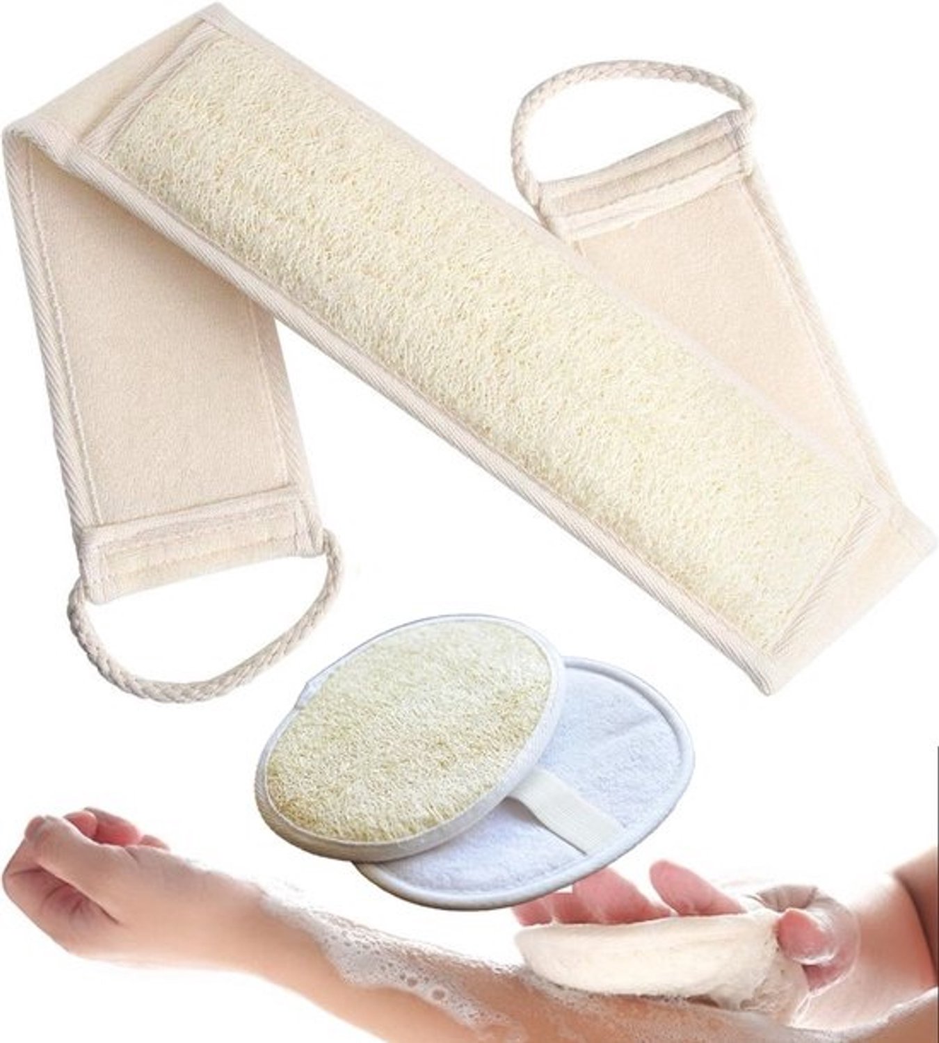 Natuurlijke loofahspons voor douchen en lichaamspeeling