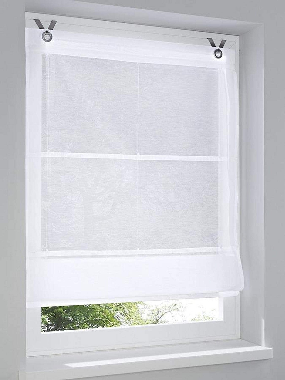Vouwgordijn Kessy Bessy Wit 100 x 140 cm - Eenvoudige Montage Zonder Boren