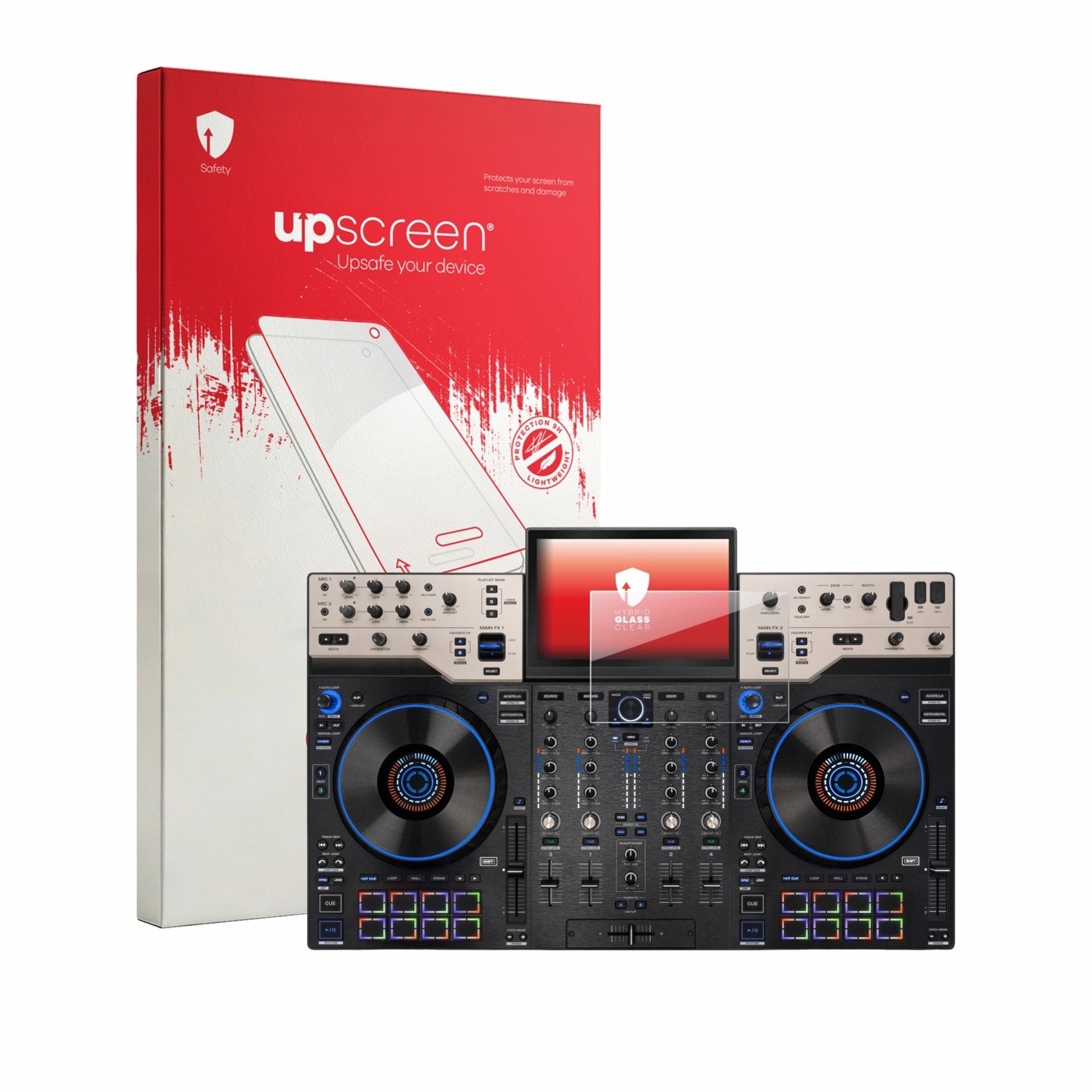 upscreen - Screenprotector voor Denon DJ Prime 4 G2 - Folie Beschermfolie Beschermglas transparant