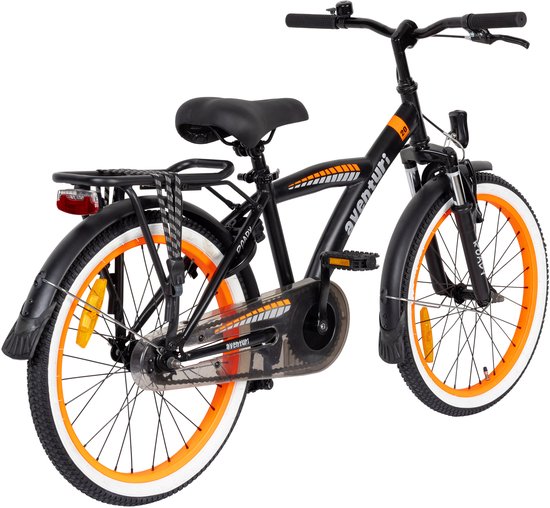 Aventuri Roady 3.0 Jongensfiets 20 Inch - Kinderfiets voor 6 tot 8 Jaar - 1 Versnelling - Zwart/oranje — afbeelding 3